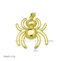 Detailansicht der goldenen Spinne Anhänger mit 33mm Höhe und 4,2g Gewichtsangaben - Spinne Stil (DN251110-F)