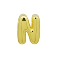3D bubble letter N pendant in polished gold finish for DIY jewelry making - Bubble Letter N(DB250708-N) Pendant Only (Without Chain) / Gold