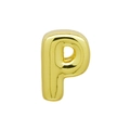 Polished gold 3D balloon letter P bead for DIY jewelry and custom bracelets - Bubble Letter P(DB250708-P) Pendant Only (Without Chain) / Gold
