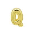 Balloon style capital letter Q pendant in polished gold finish for DIY jewelry - Bubble Letter Q(DB250708-Q) Pendant Only (Without Chain) / Gold