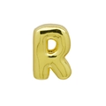 3D puffy golden bubble letter R charm bead for DIY personalized jewelry bracelets - Bubble Letter R(DB250708-R) Pendant Only (Without Chain) / Gold