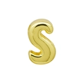 Golden balloon style DIY alphabet letter S charm for jewelry making with polished finish - Bubble Letter S(DB250708-S) Pendant Only (Without Chain) / Gold