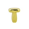 Polished gold metal balloon style letter T charm for DIY bracelets and jewelry - Bubble Letter T(DB250708-T) Pendant Only (Without Chain) / Gold
