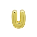 Golden balloon style letter U charm for DIY bracelets and personalized jewelry making - Bubble Letter U(DB250708-U) Pendant Only (Without Chain) / Gold