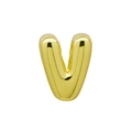 3D bubble style alphabet V pendant in polished gold metal for DIY jewelry making - Bubble Letter V(DB250708-V) Pendant Only (Without Chain) / Gold