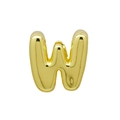 3D bubble letter W charm accessory in polished gold finish for jewelry DIY - Bubble Letter W(DB250708-W) Pendant Only (Without Chain) / Gold