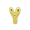 3D bubble style alphabet letter Y charm in polished gold finish for DIY jewelry making - Bubble Letter Y(DB250708-Y) Pendant Only (Without Chain) / Gold