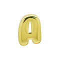 Polished gold 3D balloon style letter A pendant for DIY jewelry and custom bracelets - A (DB250518-A) Pendant Only (Without Chain) / Gold