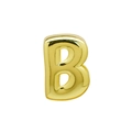 Detailed macro view of a 3D polished gold-plated letter B pendant for DIY jewelry - B (DB250518-B) Pendant Only (Without Chain) / Gold
