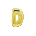 Detailed view of a 3D bubble letter D pendant in polished gold for DIY jewelry - D (DB250518-D) Pendant Only (Without Chain) / Gold