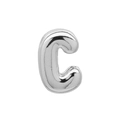 3D balloon style letter C charm in silver finish for DIY bracelet and necklace - Bubble Letter C(DB250708-C) Pendant Only (Without Chain) / Silver
