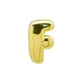 Detailed macro view of a 3D puffy golden letter F pendant with high-polished mirror finish - F (DB250518-F) Pendant Only (Without Chain) / Gold