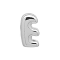 Polished 3D bubble letter E charm pendant in metallic finish for custom bracelets - Bubble Letter E(DB250708-E) Pendant Only (Without Chain) / Silver