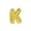 Close-up of 3D polished gold-plated letter K pendant with high gloss mirror finish - K (DB250518-K) Pendant Only (Without Chain) / Gold
