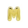Macro shot of polished gold-plated letter M pendant with reflective mirror finish - M (DB250518-M) Pendant Only (Without Chain) / Gold