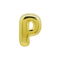 Polished gold metal charm in the shape of letter P for handmade DIY braided rope jewelry - P (DB250518-P) Pendant Only (Without Chain) / Gold