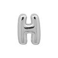 Balloon-style metallic silver letter H charm for DIY personalized jewelry bracelets - Bubble Letter H(DB250708-H) Pendant Only (Without Chain) / Silver