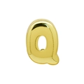 Polished 3D gold-plated letter Q pendant with smooth mirror finish for DIY jewelry - Q (DB250518-Q) Pendant Only (Without Chain) / Gold