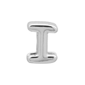 Polished silver metal letter I charm for DIY bracelets and watch bands - Bubble Letter I(DB250708-I) Pendant Only (Without Chain) / Silver
