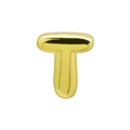 Polished gold 3D puffy letter T pendant with a high-shine reflective mirror finish - T (DB250518-T) Pendant Only (Without Chain) / Gold