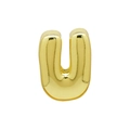 Macro shot of gold balloon-style letter U pendant with a polished mirror finish surface - U (DB250518-U) Pendant Only (Without Chain) / Gold