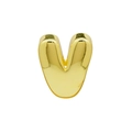 Macro detail of a 3D polished golden letter V charm for personalized DIY jewelry - V (DB250518-V) Pendant Only (Without Chain) / Gold