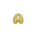 Chic gold plated letter A pendant encrusted with pavé cubic zirconia for DIY necklaces - Letter A / Gold