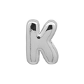 Balloon style 3D silver letter K charm bead for DIY bracelets and personalized necklaces - Bubble Letter K(DB250708-K) Pendant Only (Without Chain) / Silver