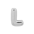 Polished silver 3D balloon letter L charm for DIY bracelets and necklaces - Bubble Letter L(DB250708-L) Pendant Only (Without Chain) / Silver