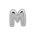 Silver balloon style letter M charm for DIY bracelets with polished mirror finish - Bubble Letter M(DB250708-M) Pendant Only (Without Chain) / Silver