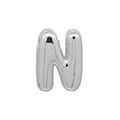 Polished silver balloon style letter N pendant bead for DIY bracelets and jewelry making - Bubble Letter N(DB250708-N) Pendant Only (Without Chain) / Silver