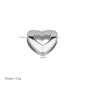 Detailed view of silver heart pendant with dimensions 21x20mm and 5.8g weight specification - Hollow Heart Pendant Only (Without Chain) / Silver