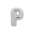3D bubble letter P pendant in silver polished metal for DIY jewelry and bracelets - Bubble Letter P(DB250708-P) Pendant Only (Without Chain) / Silver