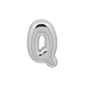 Glossy silver letter Q bubble balloon charm for DIY bracelets and necklaces - Bubble Letter Q(DB250708-Q) Pendant Only (Without Chain) / Silver