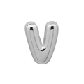 Polished silver metal bubble balloon letter V pendant charm for DIY jewelry bracelets - Bubble Letter V(DB250708-V) Pendant Only (Without Chain) / Silver