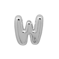 Polished silver 3D balloon style letter W charm for DIY jewelry bracelets and necklaces - Bubble Letter W(DB250708-W) Pendant Only (Without Chain) / Silver