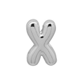 Polished silver metal bubble letter X charm for DIY jewelry bracelets and necklaces - Bubble Letter X(DB250708-X) Pendant Only (Without Chain) / Silver