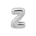 Balloon-style silver metal letter Z charm with high polished finish for jewelry - Bubble Letter Z(DB250708-Z) Pendant Only (Without Chain) / Silver