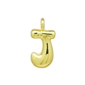 3D-Blasenbuchstabe J Anhänger in Goldoptik für DIY-Halsketten oder Taschen - J Anhänger Ohne Kette (DN2509010-J) Gold