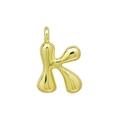 3D-Buchstabe K Anhänger in 18K Goldoptik mit spiegelpolierter Oberfläche für DIY-Halsketten - K Anhänger Ohne Kette (DN2509010-K) Gold