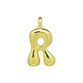 Poliertes goldenes R-Anhänger-Design im 3D-Bubble-Stil mit glänzendem Finish - R Anhänger Ohne Kette (DN2509010-R) Gold