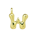 Goldener 3D-Bubble-Buchstabe W Anhänger mit polierter Oberfläche für DIY-Halsketten - W Anhänger Ohne Kette (DN2509010-W) Gold