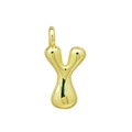 3D-Blasenbuchstabe Y-Anhänger in poliertem Gold für DIY-Halsketten und Charms - Y Anhänger Ohne Kette (DN2509010-Y) Gold
