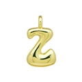 3D-Blasenbuchstabe Z Anhänger in poliertem Gold für DIY-Halsketten oder Taschenanhänger - Z Anhänger Ohne Kette (DN2509010-Z) Gold