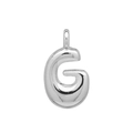 Hip-Hop Silber Blasenballon Buchstabe G Anhänger mit glattem Spiegelglanz für Halsketten - G Anhänger Ohne Kette (DN2509010-G) Silber