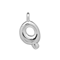 Poliertes silbernes Buchstaben-Q-Anhänger-Charm mit glänzendem Finish für Halsketten - Q Anhänger Ohne Kette (DN2509010-Q) Silber