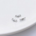 18K vergulde parelafstandhouder met zirkonia voor DIY-sieraden en armbanden - Zilveren Ronde Enkele Zirkon 4mm (5207591226206)