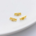 18K vergulde bloem vlinder dubbele rij parel afstandhouder met zirkoon voor DIY sieraden - 18K Ruitvormige Enkele Zirkon 4mm (5207591226207)