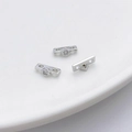 Zilveren bloem vlinder 18K vergulde zirkoon parel afstandhouder voor sieraden maken - Zilveren Ruitvormige Enkele Zirkon 4mm (5207591226208)