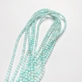 3mm natuurlijke lichtblauwe ronde schelpkralen voor DIY handgemaakte sieraden en armbanden - 3mm(10cm) / Meerblauw